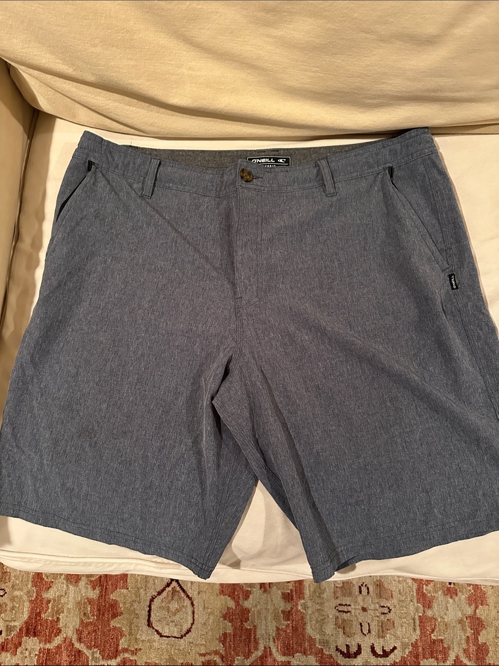 O'Neill Men's Heather Slate Blue Flat Front Shorts